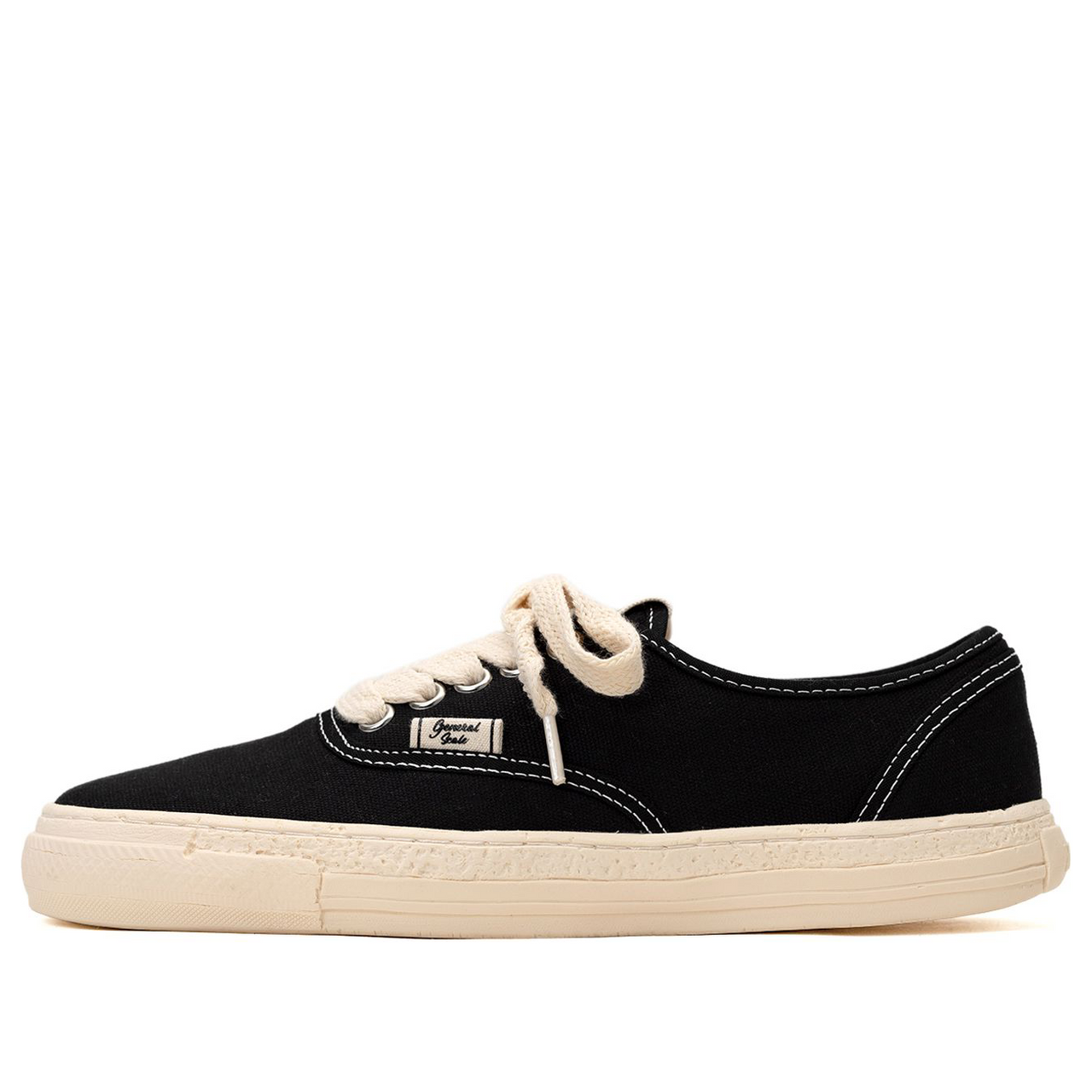 Maison MIHARA YASUHIRO PAST Sole 5 - Hole Canvas Low-top Sneaker 'Black' S09FW206-BLK