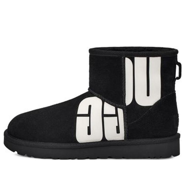 (WMNS) UGG Mini Broken Logo Boot 'Black White' 1127051-BLK