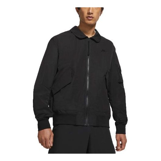 Nike Sportswear Woven lapel Solid Color Sports Jacket Black CZ9895-010