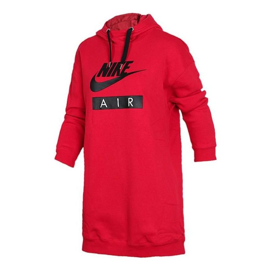 (WMNS) Nike Air Hooded Dress 'Red Black' AH0236-657