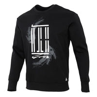 adidas Wj Swt Logo Printing Sports Round Neck Pullover Black GP0918