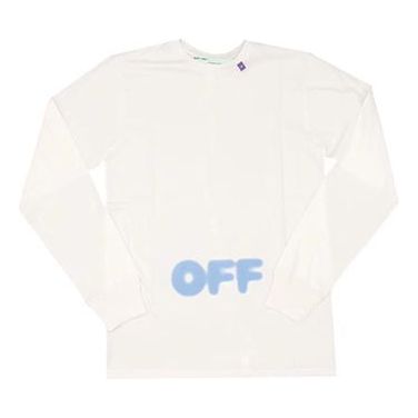 Off-White C O VIRGIL ABLOH FW White Blue Splash Ink Long Sleeves 'White Blue' OW-SS18-052