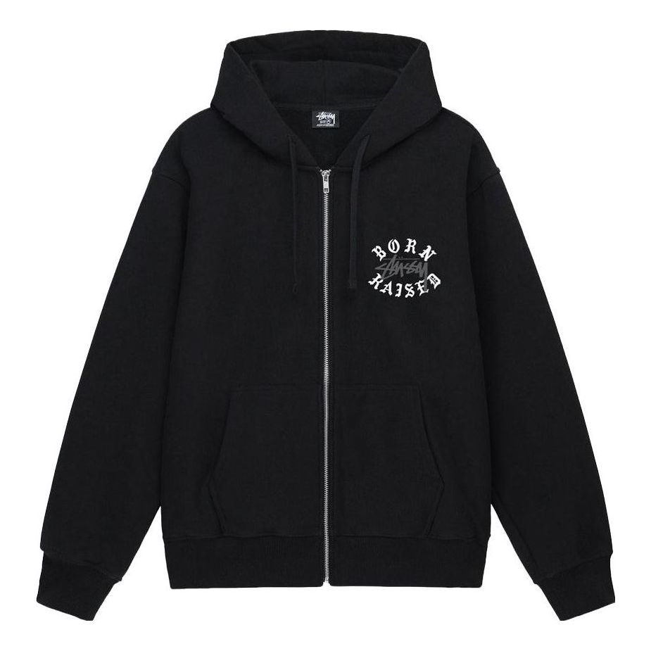 هودي بسحاب بشعار Stussy x Born X Raised باللون الأسود 3973855