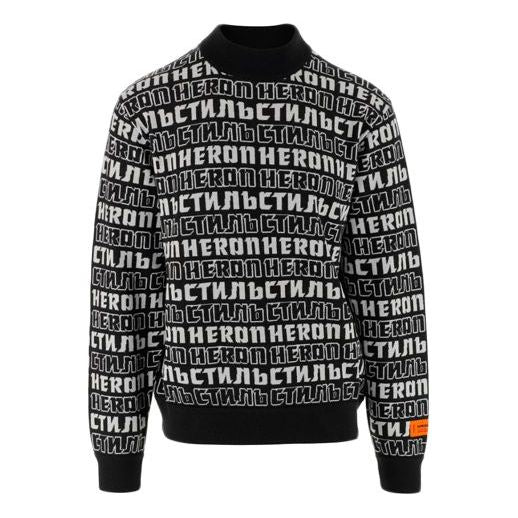 Men's HERON PRESTON Logo Pullover Black HMHF001F20KNI0021001