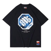 Li-Ning BADFIVE Loose Short Sleeve Tee 'Black Blue' AHSQ091-3