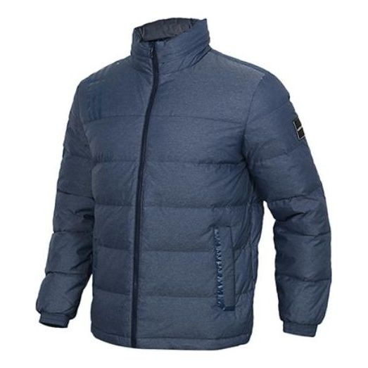 adidas Solid Color Hooded three stripes Down Jacket Men's Navy Blue DM4210