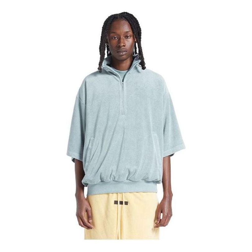 Fear of God Essentials Halfzip 3 Short Sleeve Boxy Polo T-Shirt 'Sky Blue' 125BT224091F