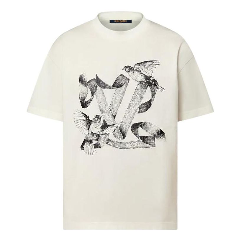 تيشيرت قطني جرافيكي من LOUIS VUITTON "أبيض" 1ABXR6