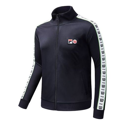 Yellow FILA x Wilson Stripe Knit Jacket Black A11M033501-NV