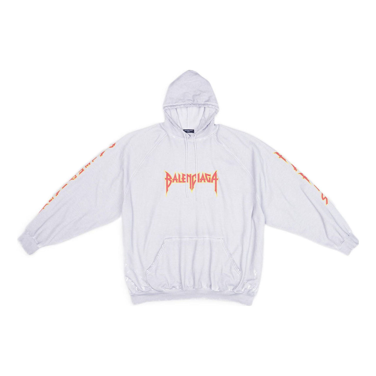 Balenciaga Metallica Hoodie Oversized Fit 'Dirty White Orange' 697879TMV890901