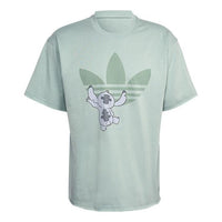 adidas originals x Disney Crossover Cartoon Pattern Printing Short Sleeve Couple Style light green HT3951