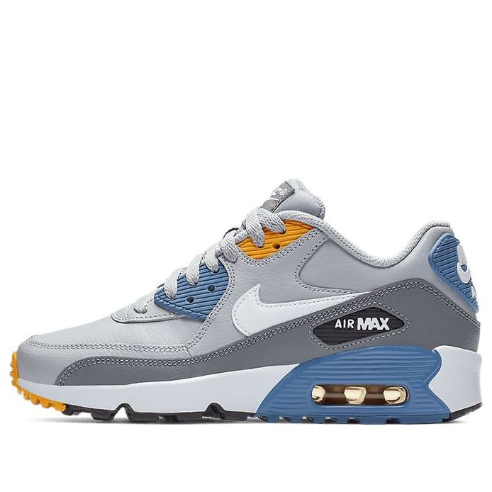 (GS) Nike Air Max 90 LTR Leather Low-Top Grey/Blue 833412-026
