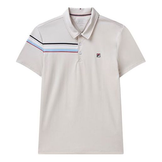 Yellow FILA Contrasting Colors Stripe Athleisure Casual Sports Short Sleeve polo Gray F11M121114F-GY