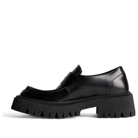 (WMNS) Balenciaga Tractor Loafer Shoes 'Black Smooth Calfskin' 760439WA8E91000
