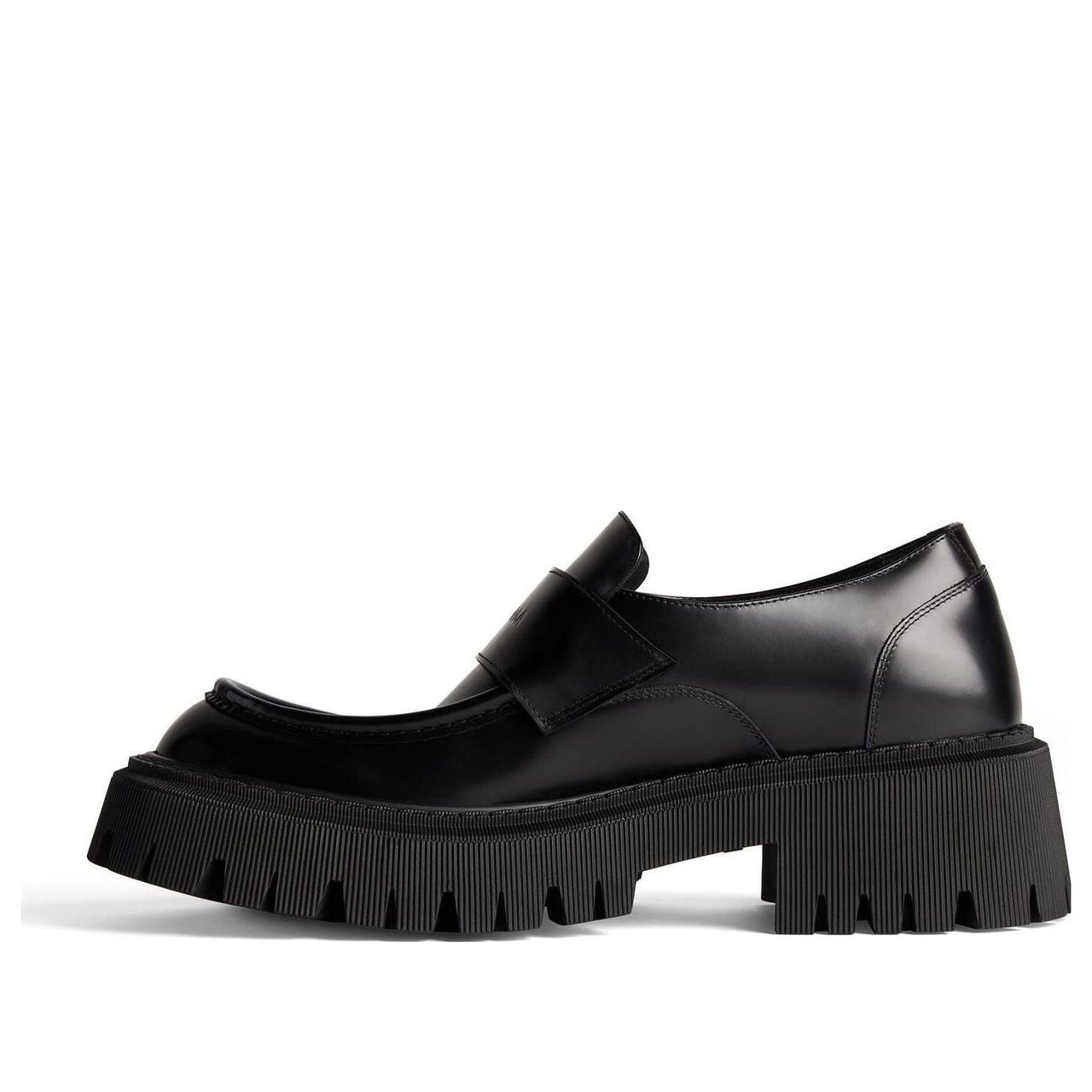 (WMNS) Balenciaga Tractor Loafer Shoes 'Black Smooth Calfskin' 760439WA8E91000
