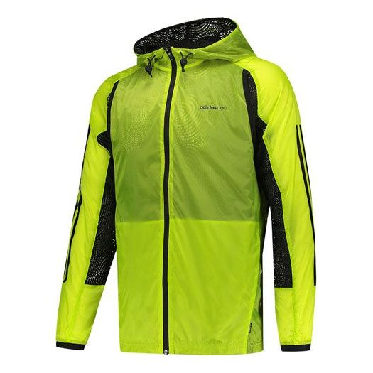adidas neo Colorblock Casual Sports Jacket Green BR3694