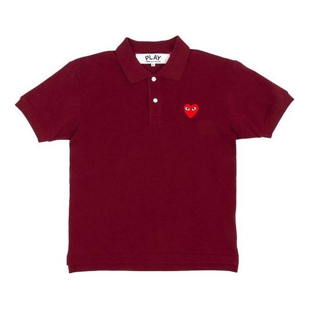 COMME des GARCONS PLAY Polo Red Emblem 'Burgundy' AZ-T006-051-3