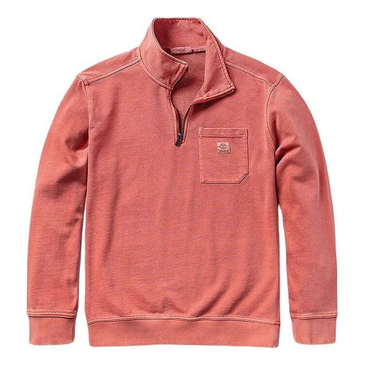 Timberland Garment Dye Quarter Zip Sweatshirt 'Hot Sauce' A42MF-EG6