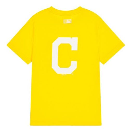 MLB Disney Mickey Crossover Cleveland Guardians Basic Printing Short Sleeve Unisex Yellow 31TSK2031-45Y