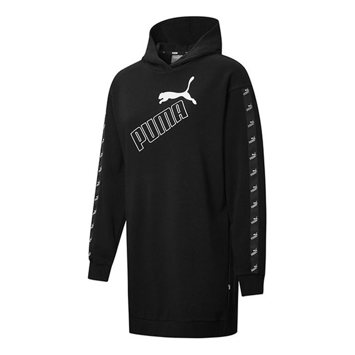 (WMNS) فستان PUMA Amplified بأكمام طويلة وغطاء رأس أسود 586594-01