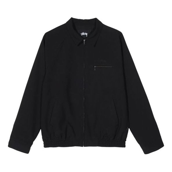 Stussy Bryan Jacket Solid Color Zipper Unisex Black 115488
