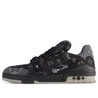 LOUIS VUITTON LV Trainer Sneakers 'Black Grey Denim Monogram' 1AC4ZB