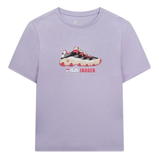 (WMNS) FILA Jagger Shoe Printing Short Sleeve Purple F11W028141F-VT