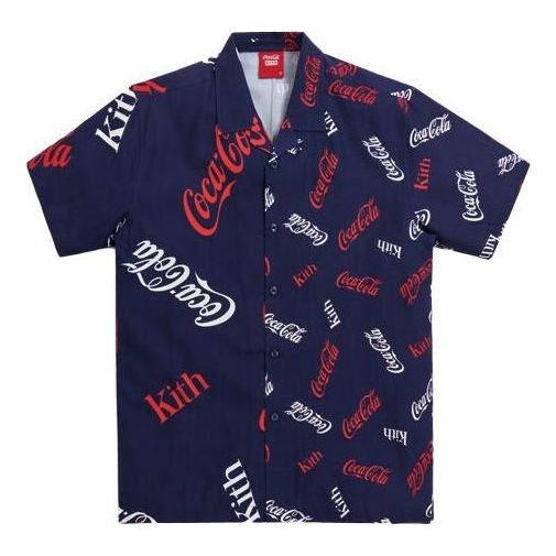 KITH x Coca Cola Printed Camp Collar Shirt 'Navy' KH3848-102