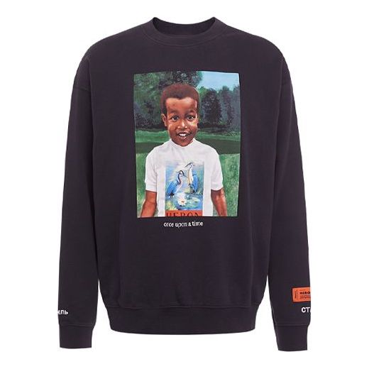 Men's HERON PRESTON Printing Long Sleeves Black HMBA007S208960191088