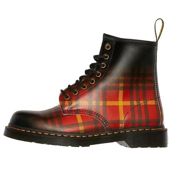 Dr. Martens 1460 Tartan Leather Boots Black/Orange/Red 25754102