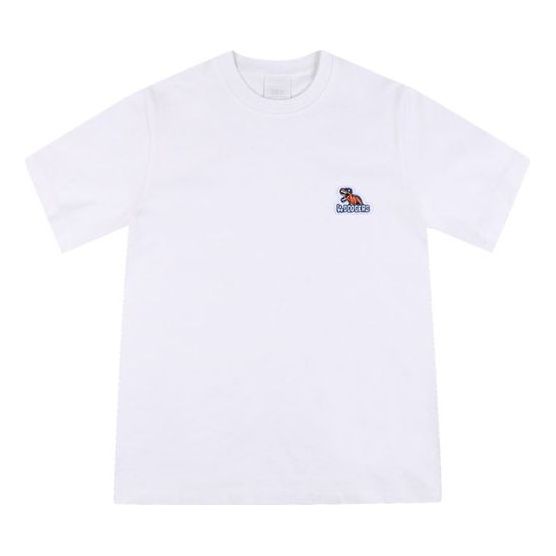 MLB Los Angeles Dodgers Dragon Embroidered Cartoon Series Short Sleeve Unisex White 31TSTH931-07W