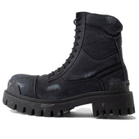 (WMNS) Balenciaga Combat Strike 20mm Boots 'Washed Black Cotton' 694060W2H111000