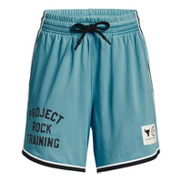 (WMNS) Under Armour Project Rock Penny Mesh Shorts 'Glacier Blue' 1377460-433