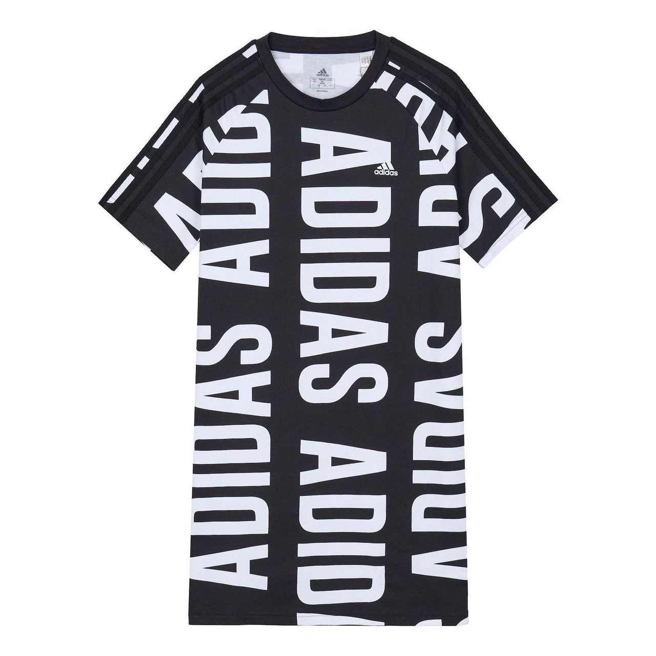 (WMNS) adidas Essentials Oversized Allover Print Dress Asia Sizing 'Black White' HC9267