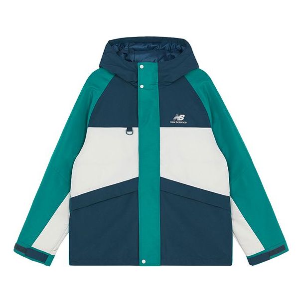 New Balance Color Block Windbreaker Asia Sizing 'Teal White Aqua' AMJ13330-NML