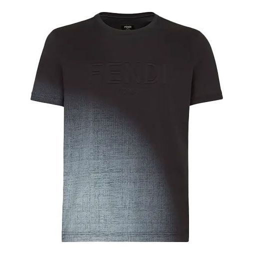 Men's FENDI Casual Cotton Short Sleeve Black T-Shirt FY0894AFRMF0GME