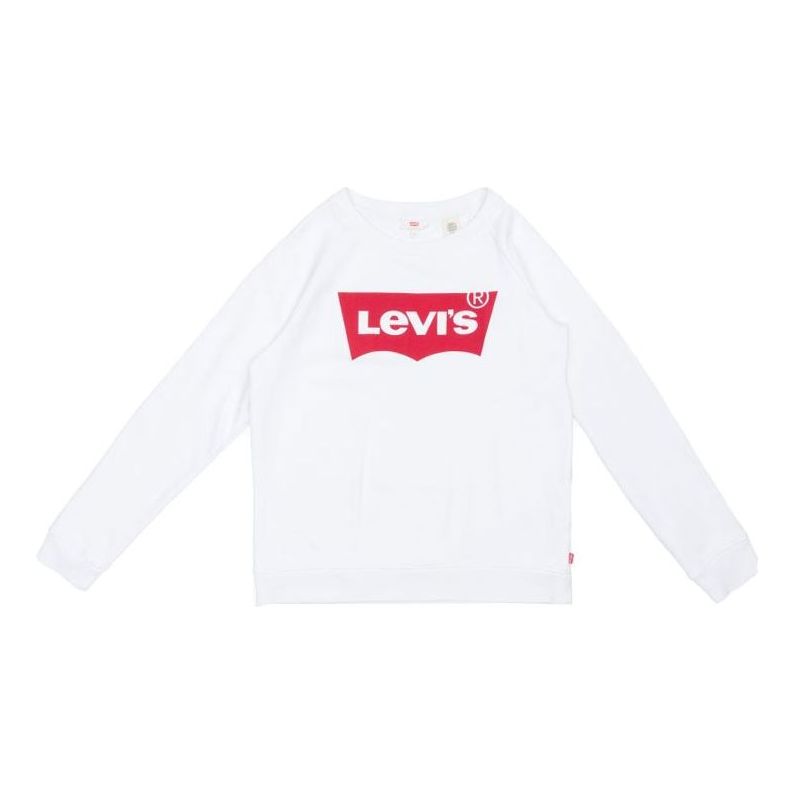(WMNS) Levi's Solid Color Logo Printing Long Sleeves Hoodie White 29717-0014