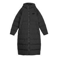 (WMNS) PUMA Long Hooded Down Coat 'Black' 678331-01