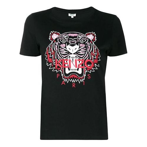 KENZO Tiger Head Printing Logo Pure Cotton Black F962TS7214YB99A