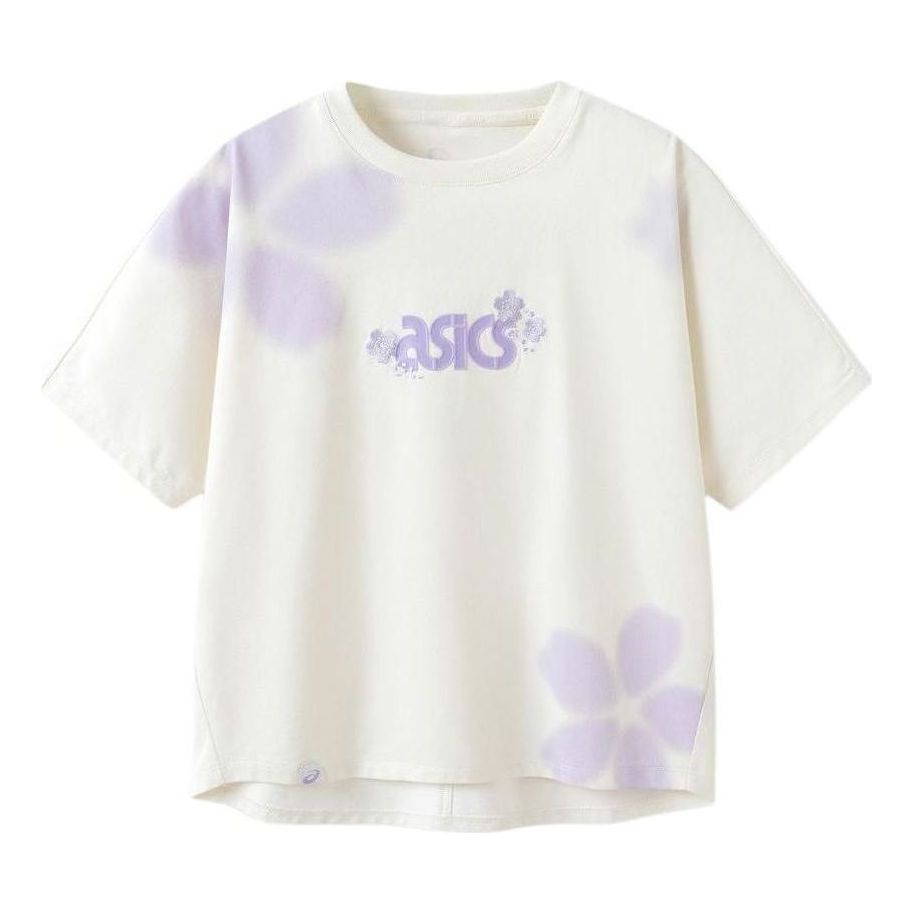 (GS) ASICS Logo with Flowers T-Shirt 'White' 332241174016-8853