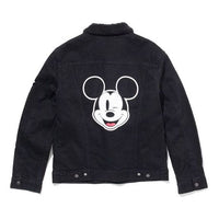 Men's Levis x MICKEY Crossover Mickey Mouse Series lamb's wool Denim Jacket Black 16365-0085