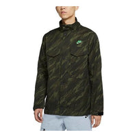 Nike Sportswear Essentials+ M65 Stand Collar Long Sleeves Unlined Camouflage Jacket Green DD4663-355