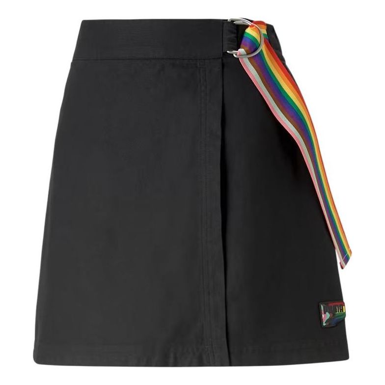 (WMNS) PUMA Downtown Pride Skirt 'Black with Rainbow' 538213-01