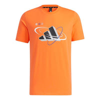 adidas Ub Gfx T Bos Logo Printing Sports Round Neck Short Sleeve Orange GP0846