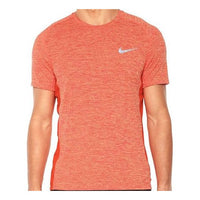 Men's Nike Solid Color Sports Breathable Round Neck Pullover Short Sleeve Orange T-Shirt 834241-809