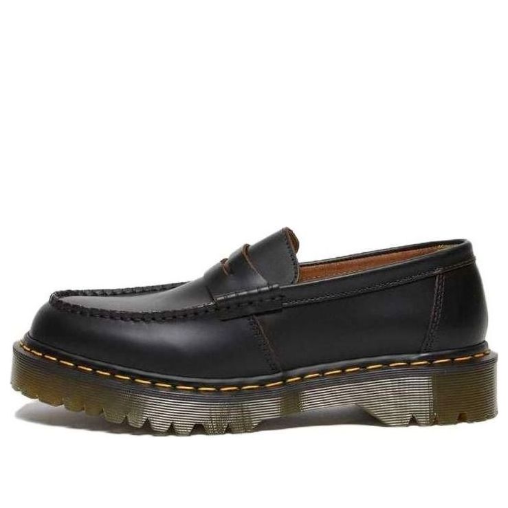 Dr. Martens Penton Bex Yellow Stitch Quilon Leather Loafers 'Black' 27826001