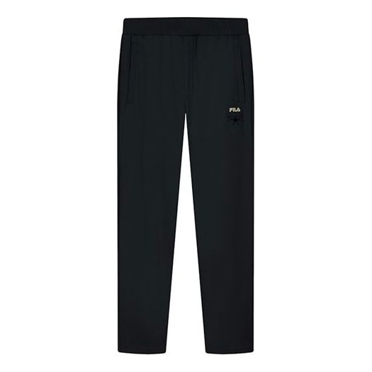 FILA Bronzing Logo knitting Straight Casual Pants Black F11M138653F-BK