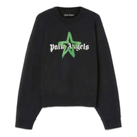 Palm Angels FW22 Star Sprayed Logo Sweatshirt 'Black Green' PMBA026C99FLE0081055