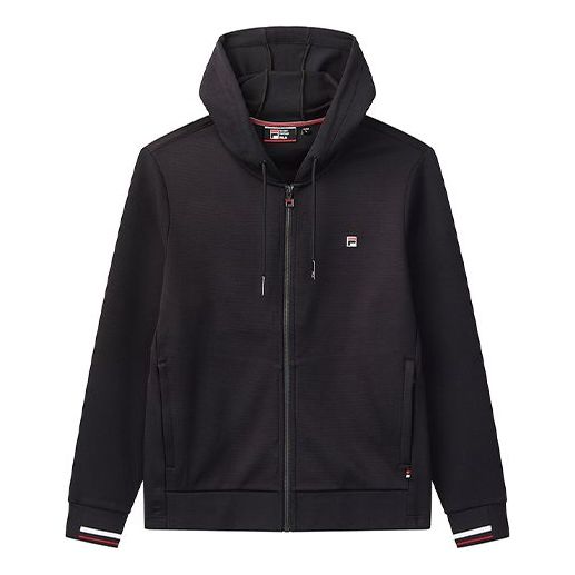 FILA Embroidered Logo Knit Hooded Jacket Blue F11M031503FNV