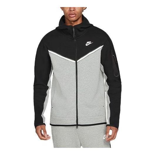 Nike Tech Fleece Full-Zip Hoodie 'Black Dark Grey Heather' CU4489-016
